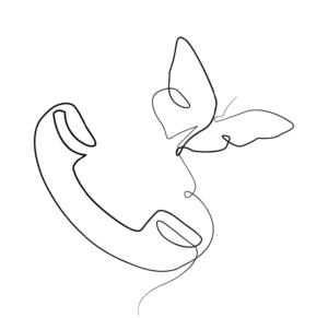 Butterfly flying away from a mobile phone.