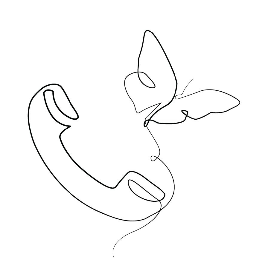 Butterfly flying away from a mobile phone.