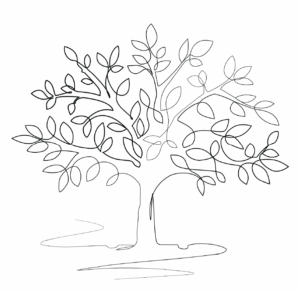 Silhouette outline of a tree.