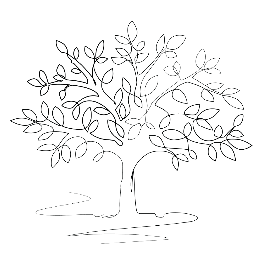 Silhouette outline of a tree.